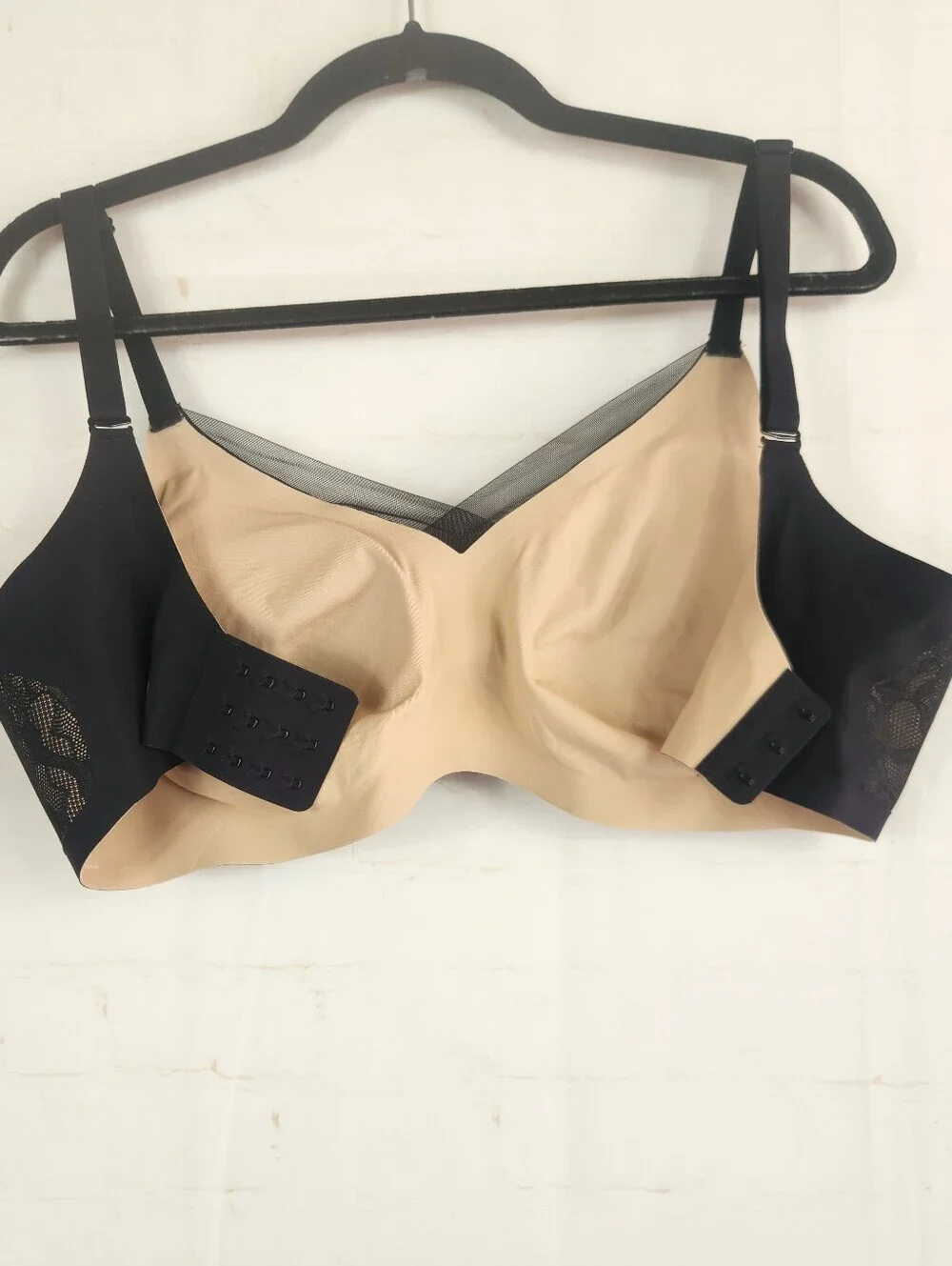 Honeylove CrossOver Wireless Bra Black XL Mesh Lace Comfort Support BRBR00017